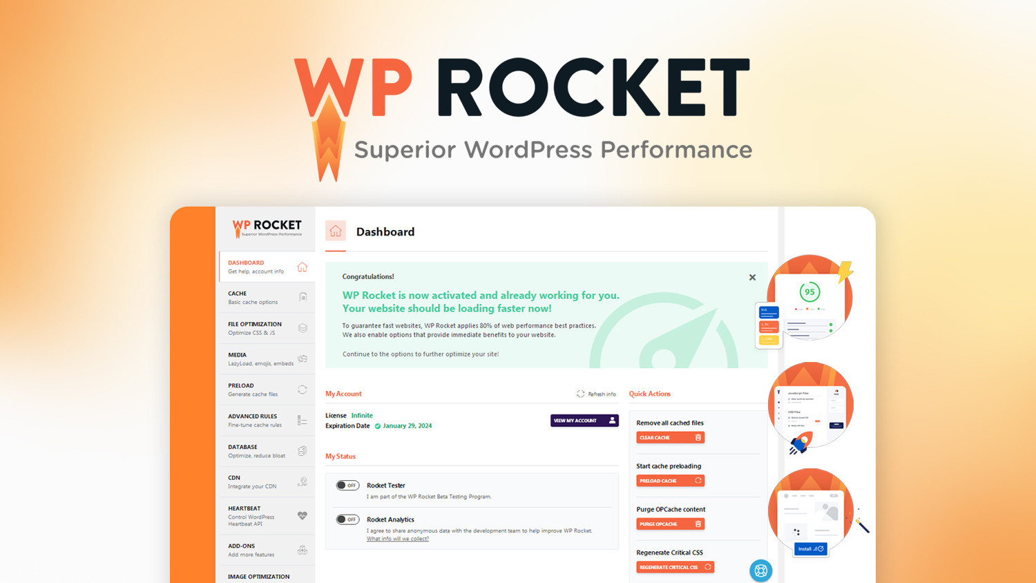 WP Rocket: Premium Caching and Performance Optimization for WordPress